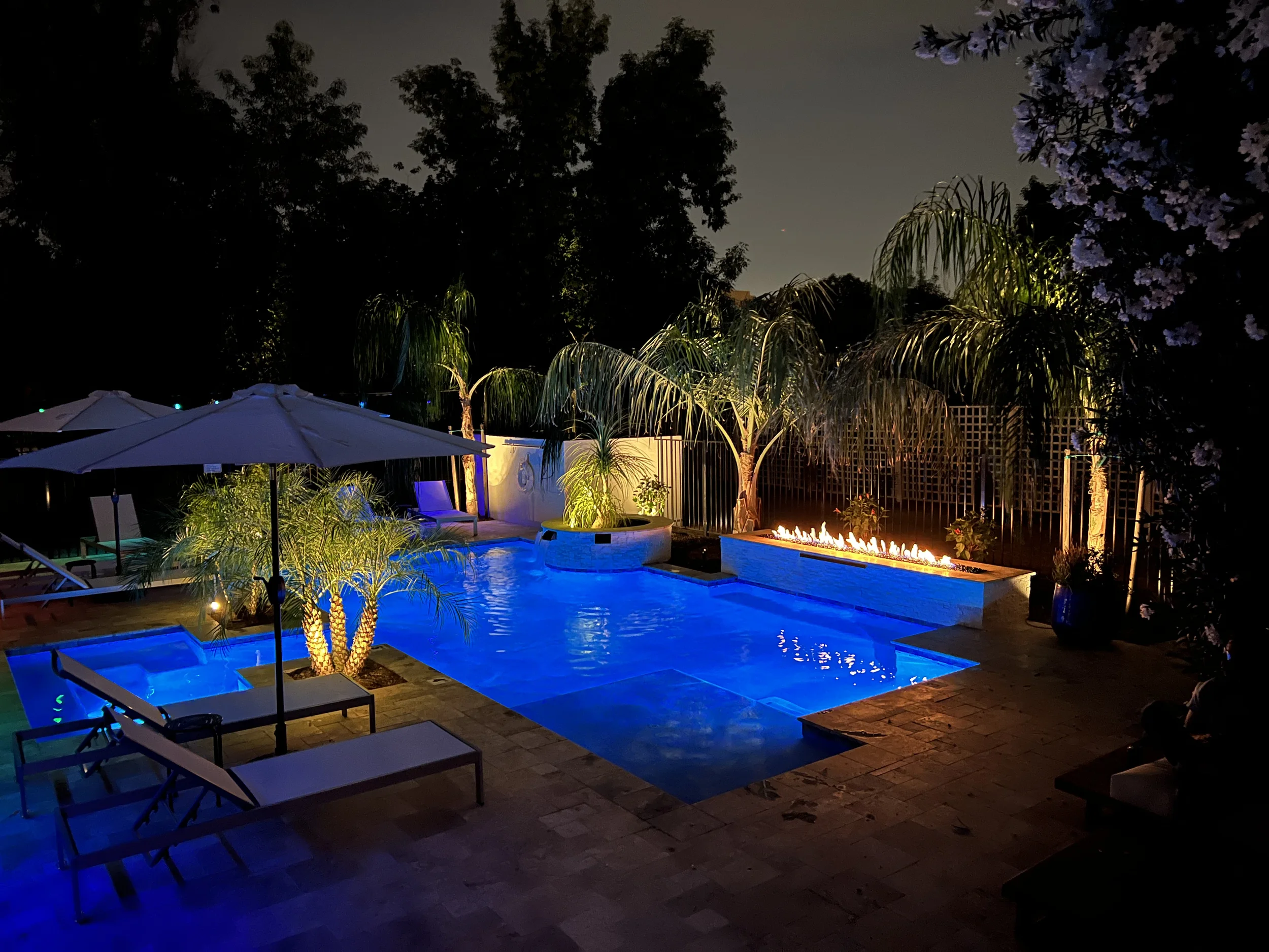 Pool Area at Night